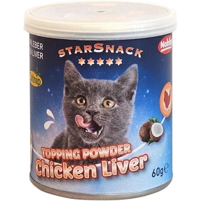 Nobby StarSnack Chicken Liver CATNIP - Топинг пудра за КОТКА, пилешки дробчета и котешка трева - 60 гр, Германия 50970