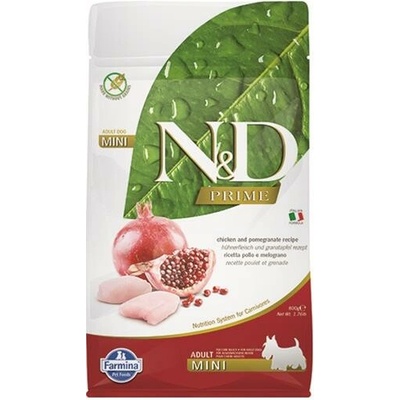 N&D GF Prime Adult Mini Chicken & Pomegranate 0,8 kg