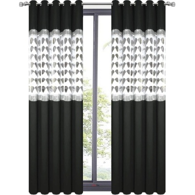 Fliying Dekorační závěs Amálie 145x250 cm-černá/bílá (cena za 1 kus) – Zboží Mobilmania