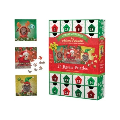 Puzzle Adventskalender - 1200 Teile Christmas Dogs