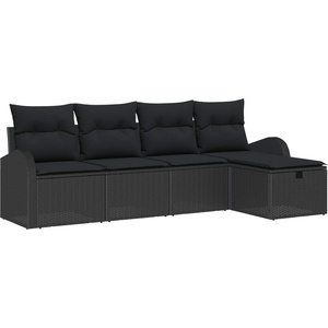 vidaXL Комплект дивани 5 бр. Черно полиратан (3359062)
