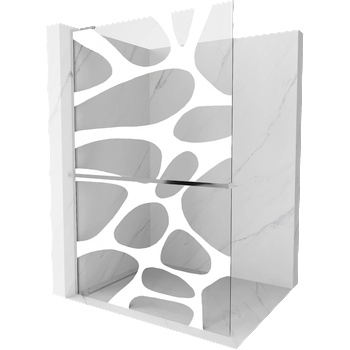 Mexen Kioto+ L душ кабина с рафт Walk-in 120 x 200 см, бяла вълна, хром - 800-120-123-01-97 (800-120-123-01-97)