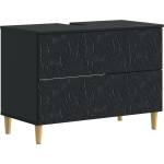 vidaXL Шкаф за мивка в баня DELFT Черно 82 x 41 x 59 см (897016)