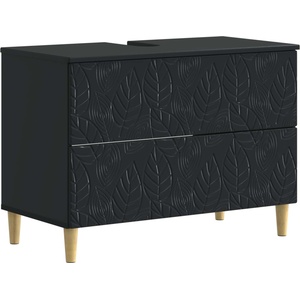 vidaXL Шкаф за мивка в баня DELFT Черно 82 x 41 x 59 см (897016)