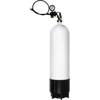 Aqua.Pro Oceľová fľaša 10l 300 Bar s ventilom + prepúšťacia hadica s manometrom a odvzdušňovačom + botka