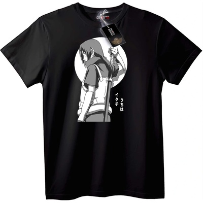 NOONEBRAND Тениска Naruto Итачи Учиха аниме - S, Black