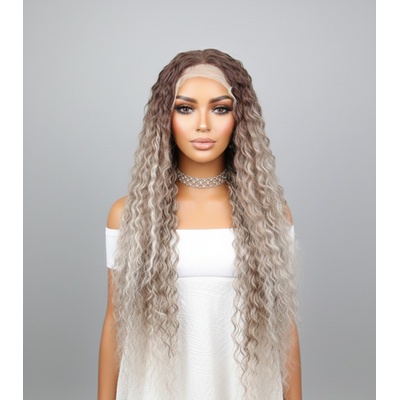 Wigorous Elvina - dlhá lace front hnedá blond ombre kučeravá