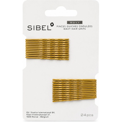Sinelco Sibel Wavy sponky do vlasů 50 mm – blond, 24 ks