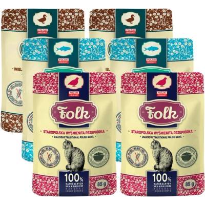 FOLK MIX příchutí Monoproteinové mokré krmivo 6x85 g