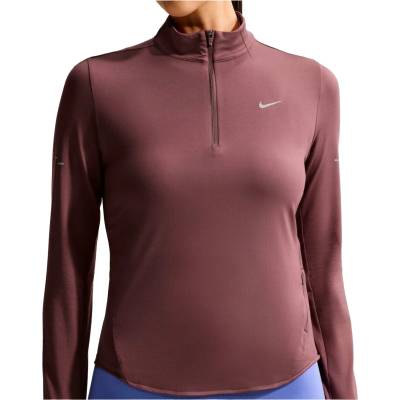 Nike Дамска тениска Nike Women's Swift Dri-Fit UV 1/2-Zip Running Top Running shirt - Tattoo / Reflective Silver (916-4765-0712)