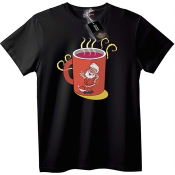 NOONEBRAND Тениска Дядо Коледа в Чаша - L, Black