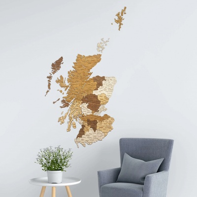 Drevená mapa Škótska 50 x 84 cm