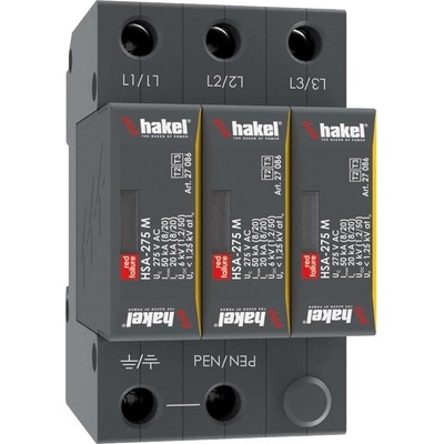 Svodič přepětí T2+T3 Hakel HSA-275/3+0 M
