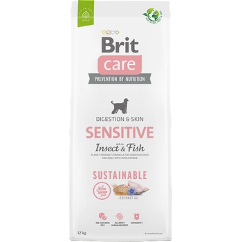 Brit Care Grain Free Dog Hair & Skin Insect & Fish - Хипоалергенна Храна за Кучета над 12 месеца, с риба, високоусвоим протеин от насекоми и кокосово масло, БЕЗ пилешка мазнина 12 кг