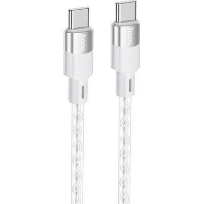 Hoco X99 Crystal Junction průhledný nabíjecí a datový USB-C na USB-C 1m, šedý