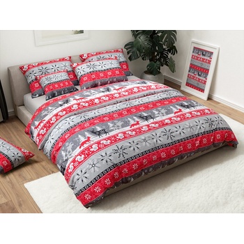 Textilomanie flanel obliečky z mikrovlákna SNOWY FOREST sivé 70x90 140x220