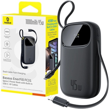 Baseus EnerFill FC31 10000mAh 45W Power Bank, черен (6932172695828)