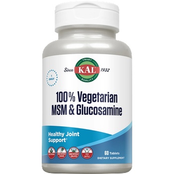 KAL 100% вегетариански МСМ и глюкозамин - 60 таблетки