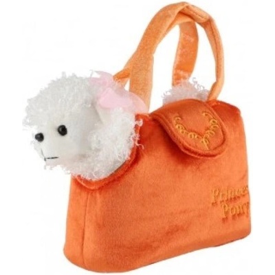 Teddies Куче/Кученце в оранжева плюшена чанта/торба