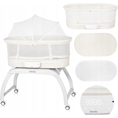 Lionelo cestovná postieľka kolíska LO-CORAL WHITE
