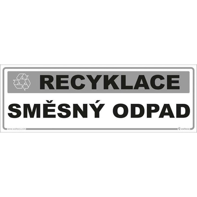 Walteco Recyklace - Směsný odpad, 290x100mm, samolepka , 20107