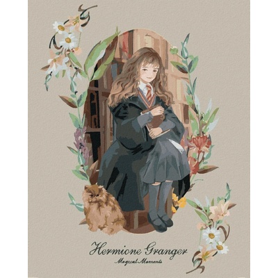 zuty Malování Podle Čísel Hermiona A Křivonožka V Knihovně Harry Potter 40 x 50 Cm Plátno 8596530242208