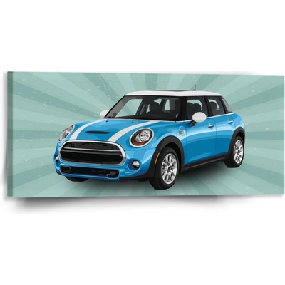 Sablio Obraz Mini sedan Zelené pozadie - 110x50 cm