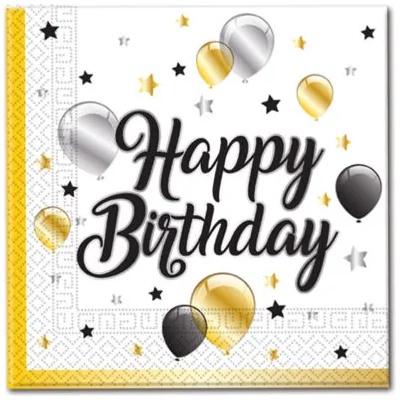 Procos Салфетки Happy Birthday - Milestone 20 бр