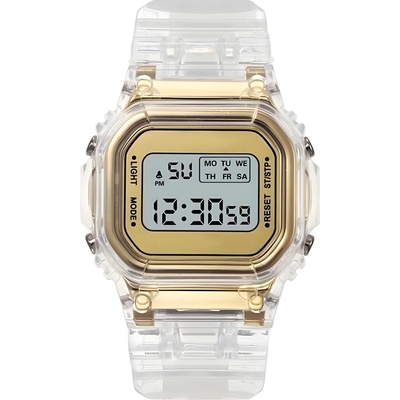 HARAHU Цифров Часовник Прозрачен - Златен kp21645 (tr-21645)