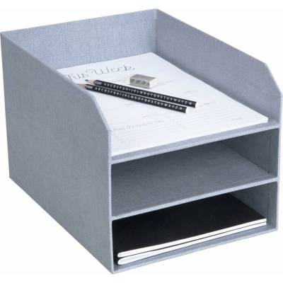 Bigso Trey Canvas Paper Laminate organizér světlá/šedá