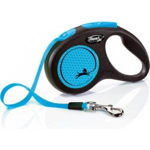 flexi Автоматичен повод Flexi New Neon S 5 м черно-син (DLZFLXSMY0063)