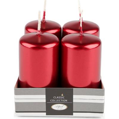Prima-obchod Adventní svíčky válec Ø4 cm, barva 6 červená metalic