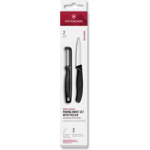 Victorinox Комплект нож и класическа белачка SWISS CLASSIC, комплект от 2 бр. , черен, пластмаса, Victorinox (VN6711321)