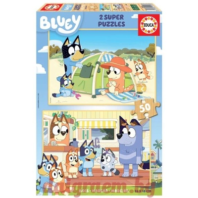 Educa Дървен пъзел EDUCA 19408 - 2 х 50 части - Bluey (EDU19408)