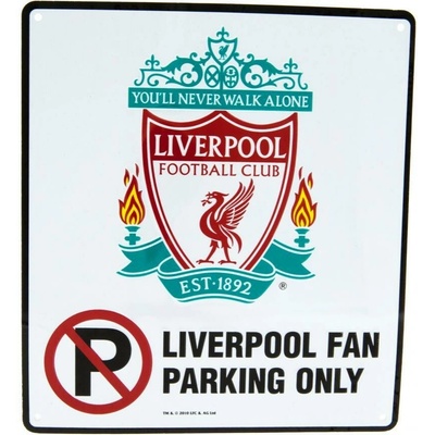 Liverpool FC Plechová ceduľa Liverpool FC, biela, 23x25 cm