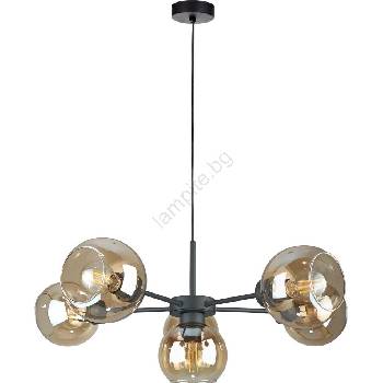 Keter Lighting Пендел KALIOPE 6xE27/60W/230V черен/опушен бежов (KE0157)