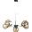 Keter Lighting Пендел KALIOPE 6xE27/60W/230V черен/опушен бежов (KE0157)