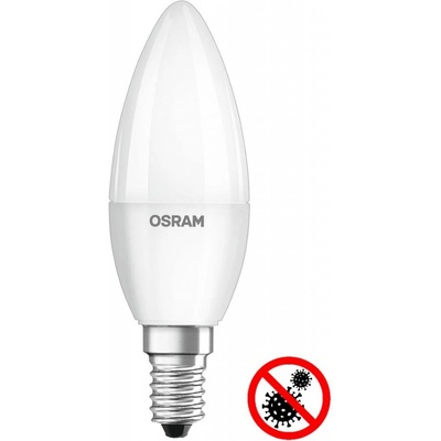 Osram LED žiarovka LED E14 B35 5,5W 40W 470lm 6500K Studená 200° Antibakteriálna