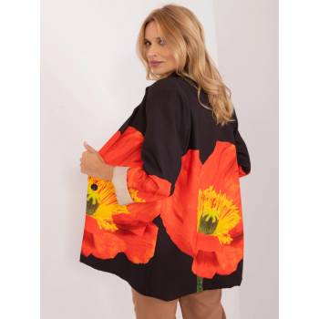 Italy Moda Černé sako s květinovým potiskem dhj-ma-18525-6.16x-black