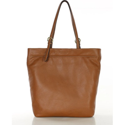 Mazzini Marco Prémiová shopper taška z mäkkej kože camel G12399b hnedá