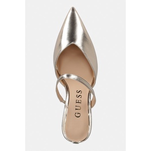 Guess чехли с висок ток дамски от кожа PRATO (FLTPRA.LEM19.GOLD)