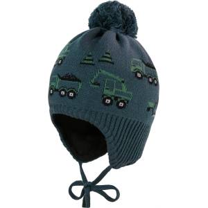 maximo Зимна шапка (beanie) maximo Mini Boys' Beanie with Pompom and Ribbon Beanie - Dark Slate - размер 45-47 cm (904-5113-0211)