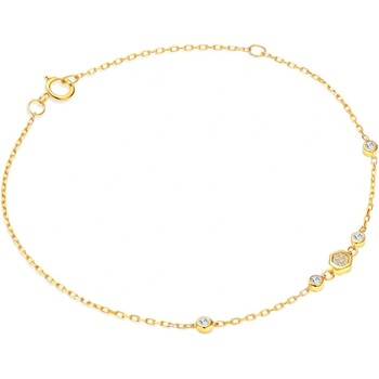 SAVICKI Шестоъгълна гривна Savicki: злато. диаманти