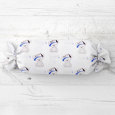 Biante Detský vankúš valec bonbon Sandra SA-206 Medvedík pre chlapcov 15x40