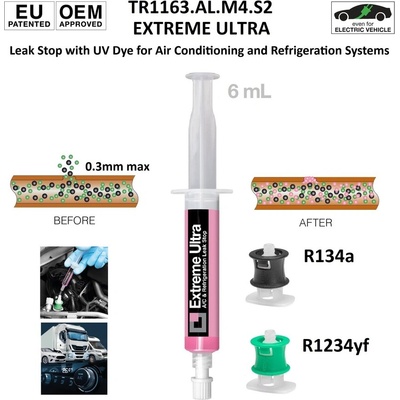 Errecom - Италия EXTREME ULTRA R134a и R1234yf - препарат за спиране на течове в A/C системи с 2 адаптера ; ERRECOM TR1163. AL. M4. S2