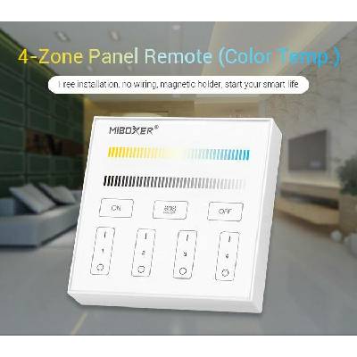 Nástěnný skleněný ovladač stmívač B2, pro CCT LED pásky
