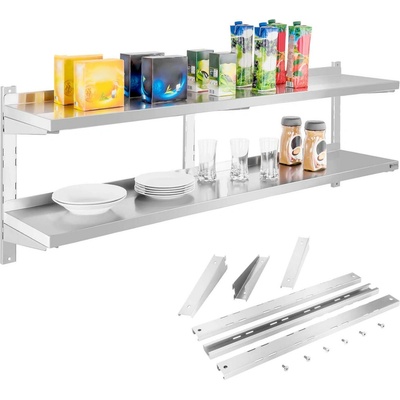 Royal Catering Nástenná polica - 2 police - 160 cm RCWR-160.2