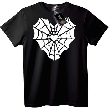 NOONEBRAND Тениска Сърце Паяжина - L, Black