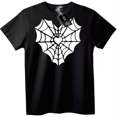 NOONEBRAND Тениска Сърце Паяжина - L, Black