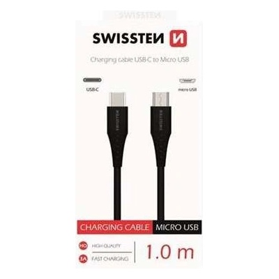 Swissten 71506511 datový USB-C amp; MICRO USB, 1m, černý